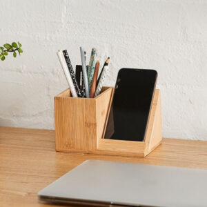 Wooden Pen Holder & Phone Stand